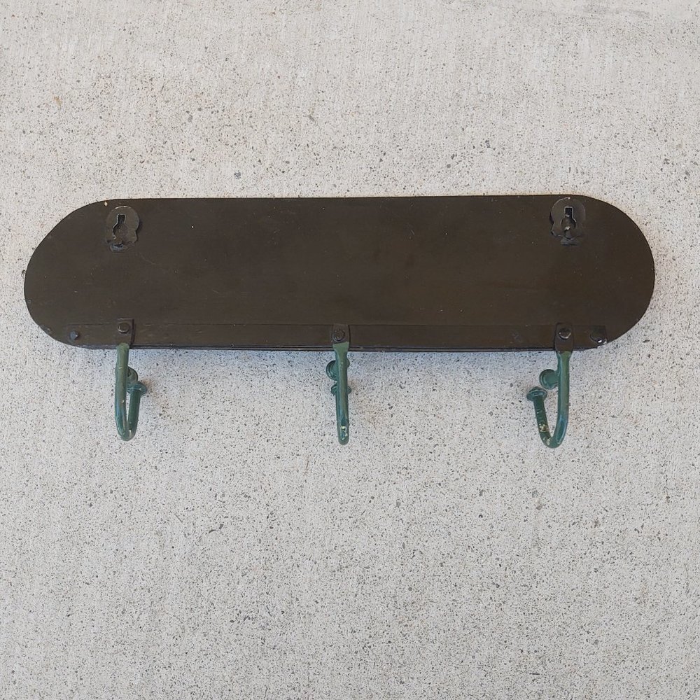 3 Metal Hooks Wall Mounted Rack Hand Painted Skirt Flower Garden Hanger Keys Hat - Picture 2 of 8